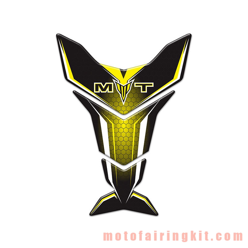 Motorcycle 3D Gas Tank Sticker Self-Adhesive Strong Stickiness Waterproof Protector Decal Pad Yellow