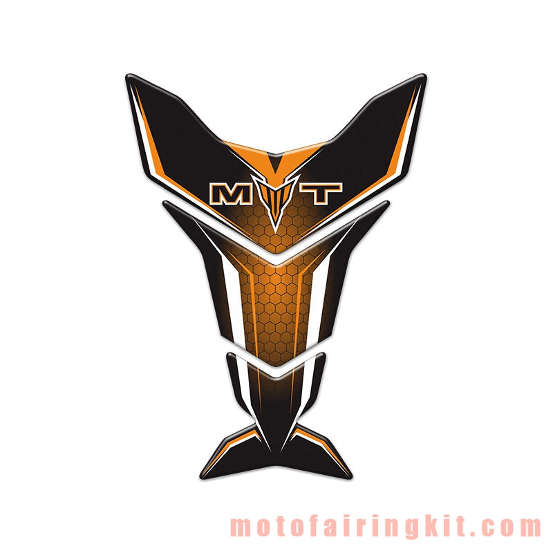Motorcycle 3D Gas Tank Sticker Self-Adhesive Strong Stickiness Waterproof Protector Decal Pad Orange