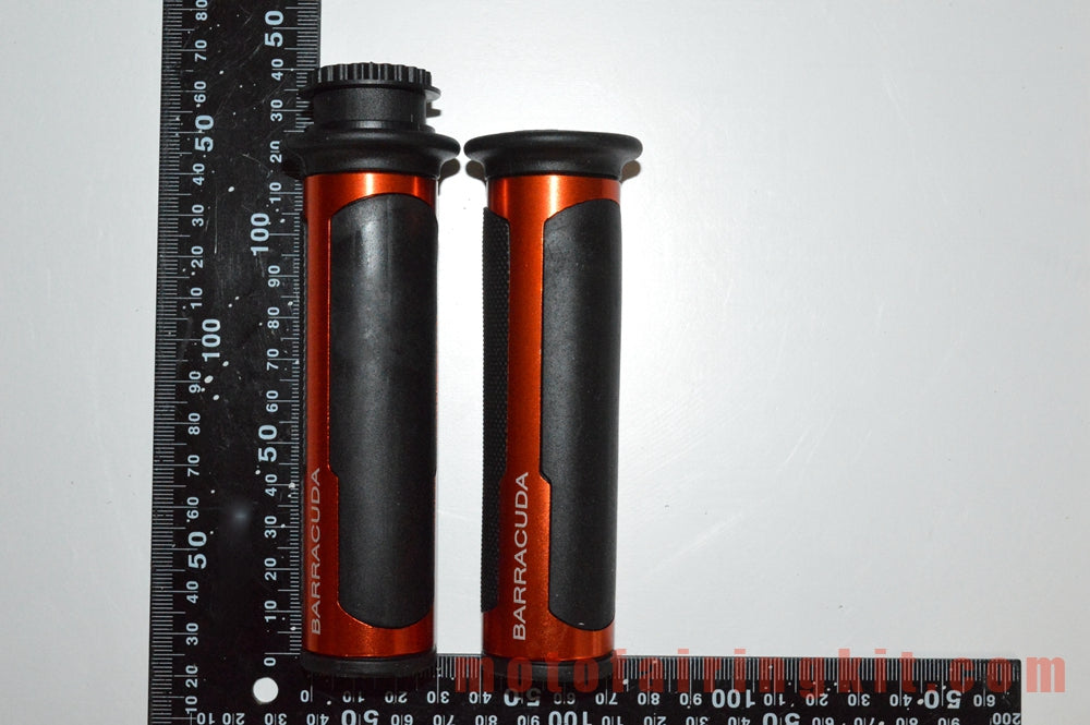 Puños de manillar de goma de aluminio de 7/8 pulgadas para motocicletas genéricas con tapones para extremos de barra para manillares con un diámetro interior de 22 mm (7/8 ") (naranja y negro)