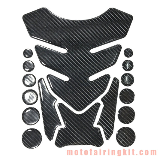 Motorcycle 3D Gas Tank Sticker Self-Adhesive Strong Stickiness Waterproof Protector Decal Pad Carbon fiber