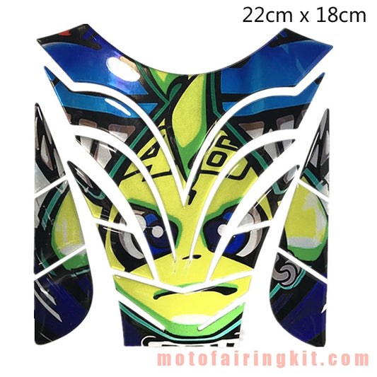 Motorcycle 3D Gas Tank Sticker Self-Adhesive Strong Stickiness Waterproof Protector Decal Pad Green