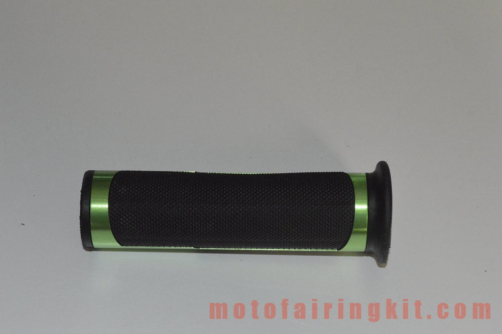 Puños de manillar de goma de aluminio de 7/8 pulgadas para motocicletas genéricas con tapones para extremos de barra para manillares con un diámetro interior de 22 mm (7/8 ") (verde y negro)