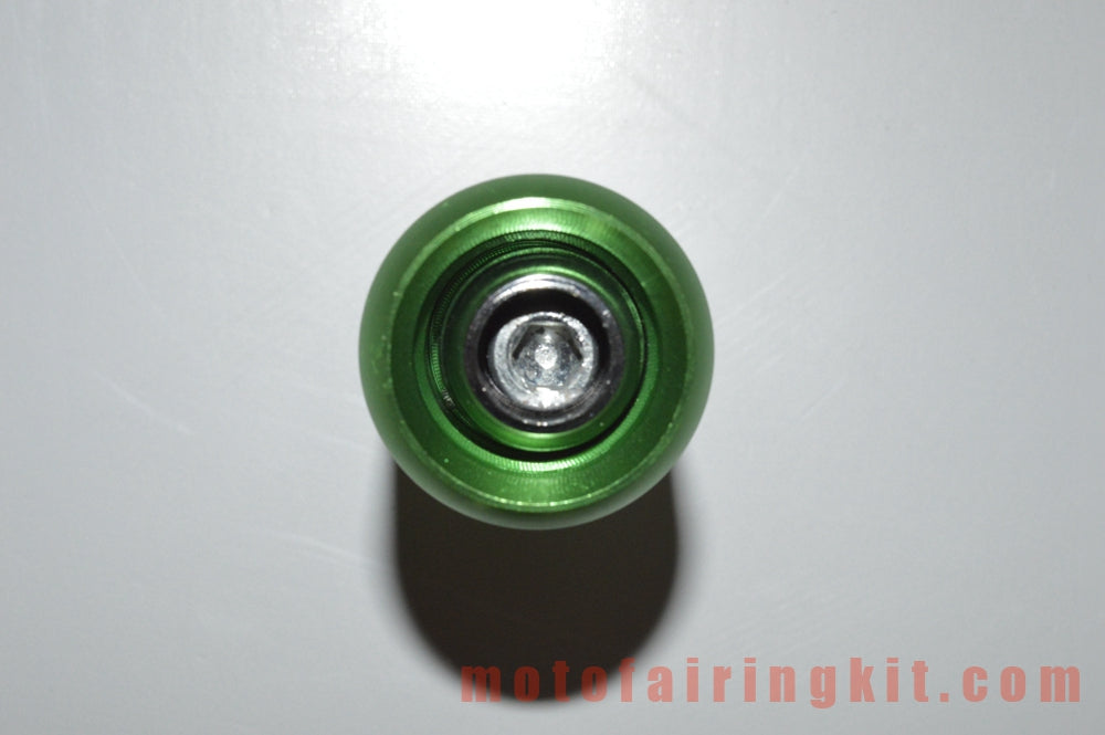 Puños de manillar de goma de aluminio de 7/8 pulgadas para motocicletas genéricas con tapones para extremos de barra para manillares con un diámetro interior de 22 mm (7/8 ") (verde y negro)