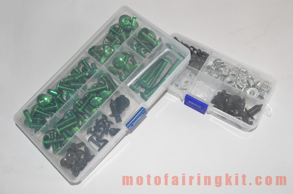 Kit de tornillos, tuercas, arandelas y clips de sujeción para carenado de motocicletas genéricos, color verde