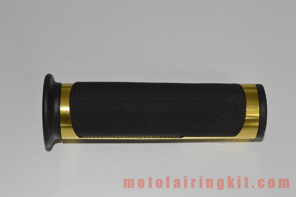 Generic Motorcycle 7/8 Inch Aluminum Rubber Handlebar Grips with Bar Ends Caps Plugs For The Bike Use Handlebars With An Inner Diameter Of 22mm (7/8 ")(Gold & Black)