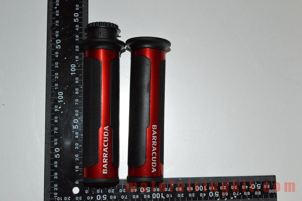 Puños de manillar de goma de aluminio de 7/8 pulgadas para motocicletas genéricas con tapones para extremos de barra para manillares con un diámetro interior de 22 mm (7/8 ") (rojo y negro)