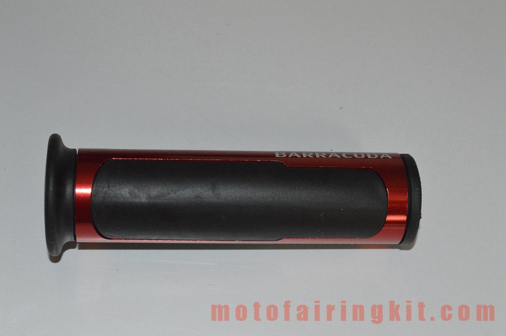 Puños de manillar de goma de aluminio de 7/8 pulgadas para motocicletas genéricas con tapones para extremos de barra para manillares con un diámetro interior de 22 mm (7/8 ") (rojo y negro)