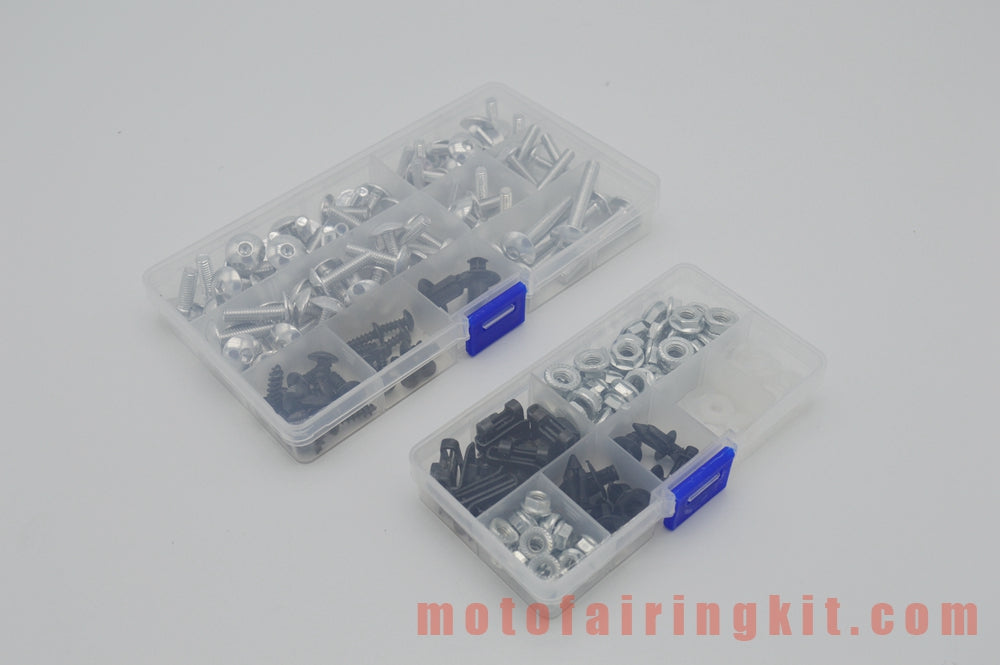 Generic Motorcycle Screw Fairing Bolts Nuts Washer Kit Fastener Clips Silver