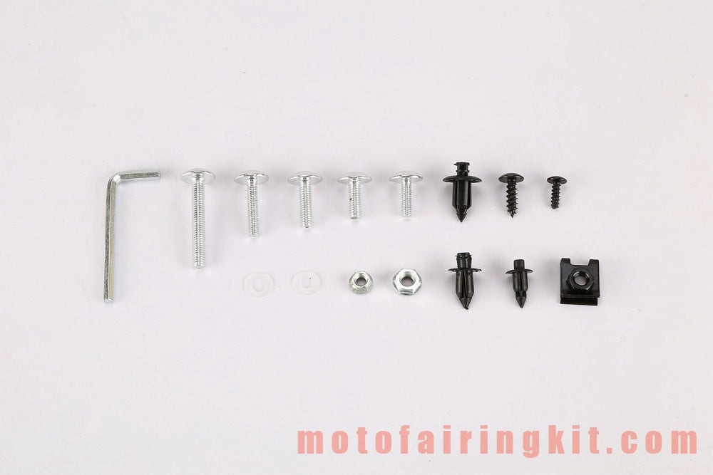 Generic Motorcycle Screw Fairing Bolts Nuts Washer Kit Fastener Clips Silver