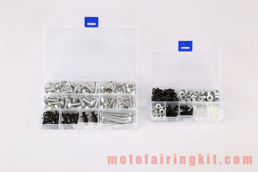 Generic Motorcycle Screw Fairing Bolts Nuts Washer Kit Fastener Clips Silver