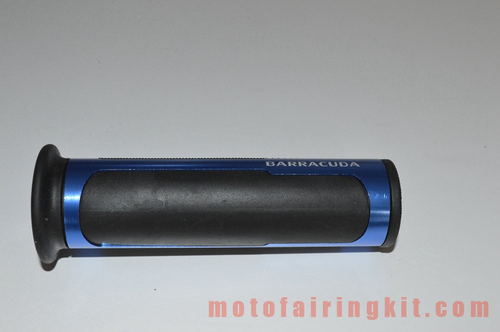 Puños de manillar de goma de aluminio de 7/8 pulgadas para motocicletas genéricas con tapones para extremos de barra para manillares con un diámetro interior de 22 mm (7/8 ") (azul y negro)