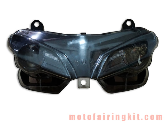 Conjunto de faros delanteros de motocicleta para 1098 848 2007 2008 2009 2010 2011 Kit de conjunto de faros delanteros (negro)