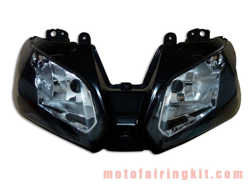 Motorcycle Headlight Assembly for EX300R 300 ZX300R 2013 2014 2015 13 14 15 Head Light Lamp Assembly Kit (Black)