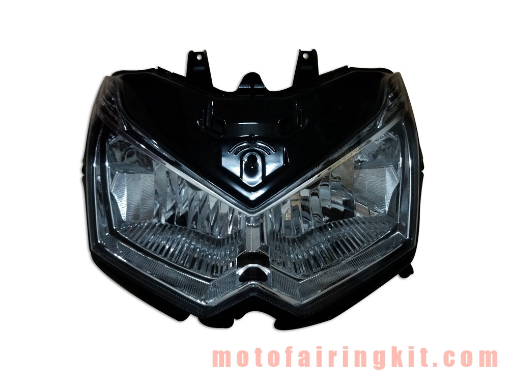 Conjunto de faros delanteros de motocicleta para Z1000 2010 2011 2012 2013 10 11 12 13 Kit de conjunto de faros delanteros (negro)