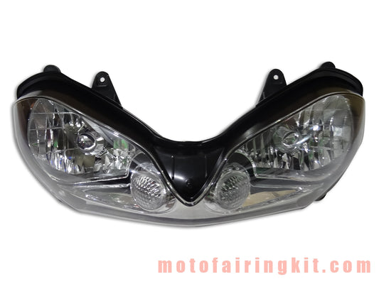 Motorcycle Headlight Assembly for ZX-10R ZX10R 2004 2005 04 05 Head Light Lamp Assembly Kit (Black)