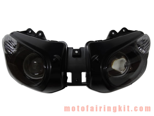 Conjunto de faros delanteros de motocicleta para ZX-10R ZX10R 2006 2007 06 07 Kit de conjunto de faros delanteros (negro)