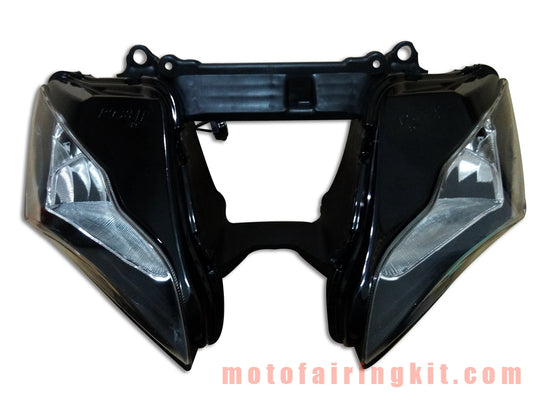 Conjunto de faros delanteros para motocicleta ZX-10R ZX10R 2011 2012 2013 2014 2015 11 12 13 14 15 Kit de conjunto de faros delanteros (negro)