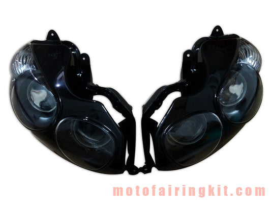 Conjunto de faros delanteros para motocicleta ZX14R ZX-14R ZZ-R1400 2006 2007 2008 2009 2010 2011 Kit de conjunto de faros delanteros (negro)