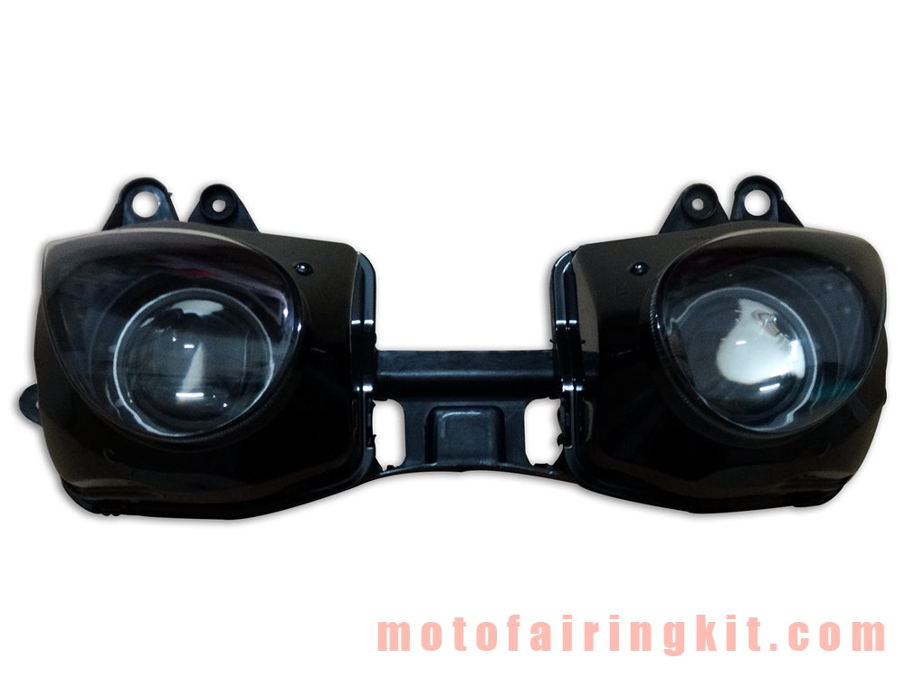 Conjunto de faros delanteros de motocicleta para ZX6R ZX-6R 636 2007 2008 07 08 Kit de conjunto de faros delanteros (negro)