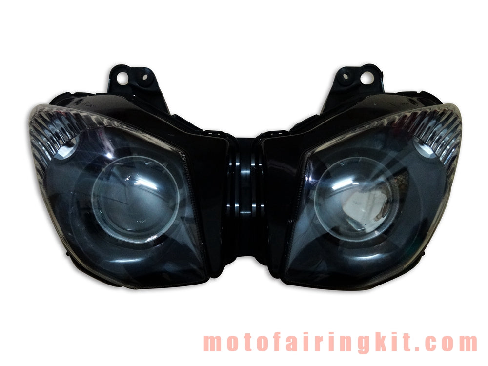 Conjunto de faros delanteros de motocicleta para ZX-10R ZX10R 2008 2009 2010 08 09 10 Kit de conjunto de faros delanteros (negro)