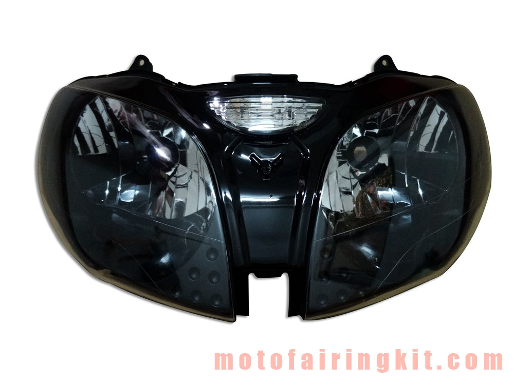 Conjunto de faros delanteros para motocicleta ZZR600 ZX600J 2000 2001 2002 2003 2004 2005 2006 2007 2008 Kit de conjunto de faros delanteros (negro)