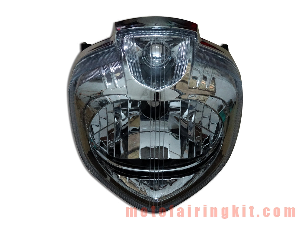 Conjunto de faros delanteros de motocicleta para FZ6 2005 2006 2007 2008 Kit de conjunto de faros delanteros (negro)