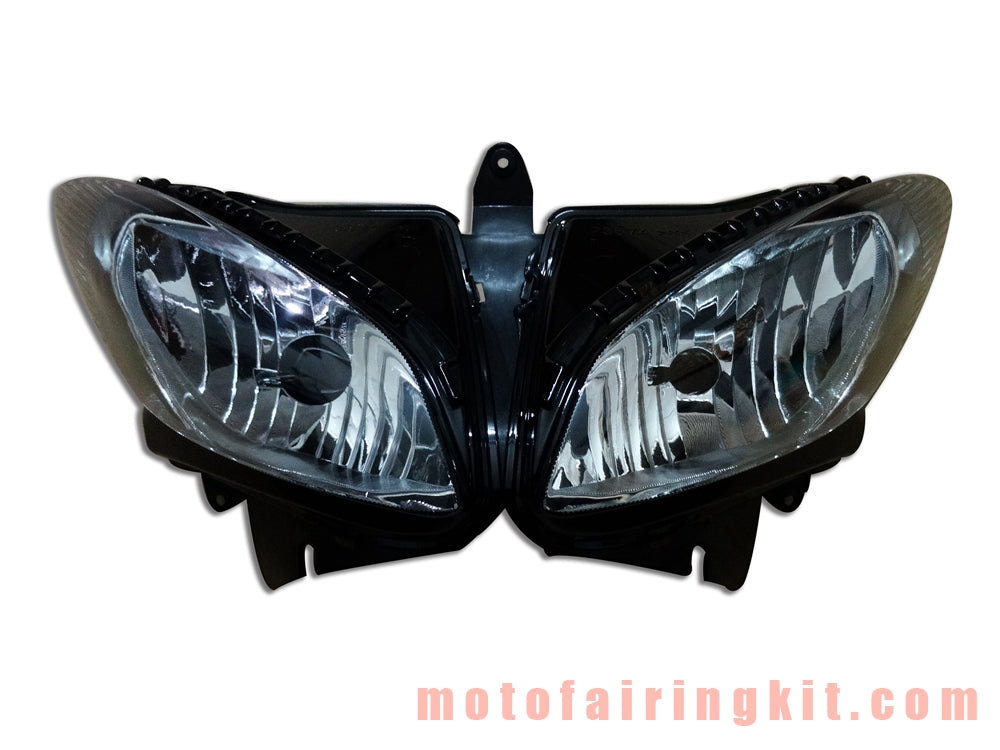 Conjunto de faros delanteros de motocicleta para FZ6S 2003 2004 2005 2006 2007 2008 2009 Kit de conjunto de faros delanteros (negro)