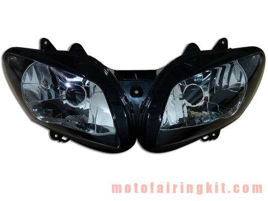 Motorcycle Headlight Assembly for YZF1000 R1 2002 2003 YZF 1000 R1 02 03 Head Light Lamp Assembly Kit (Black)