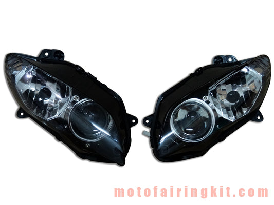 Conjunto de faros delanteros para motocicleta YZF1000 R1 2004 2005 2006 YZF 1000 R1 04 05 06 Kit de conjunto de faros delanteros (negro)