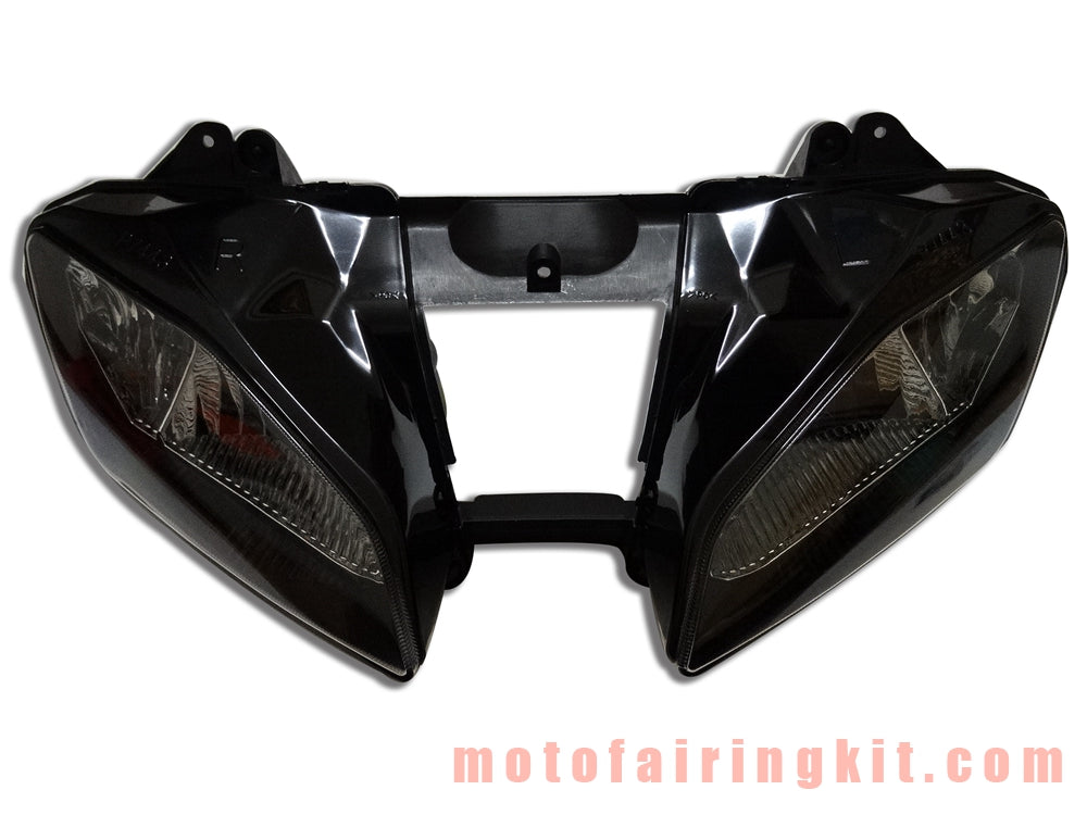 Conjunto de faros delanteros para motocicleta YZF-600 R6 2008 2009 2010 2011 2012 2013 2014 2015 Kit de conjunto de faros delanteros (negro)