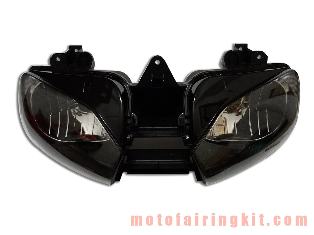 Motorcycle Headlight Assembly for YZF - 600 R6 1999 2000 2001 2002 Head Light Lamp Assembly Kit (Black)