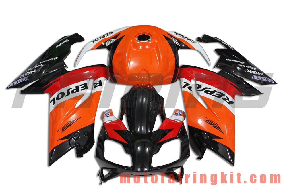 Fairing Kits Fit for RS4 125 50 2006 2007 2008 2009 2010 2011 Plastic ABS Injection Mold Complete Motorcycle Body Aftermarket Bodywork Frame (Orange & Black) B001