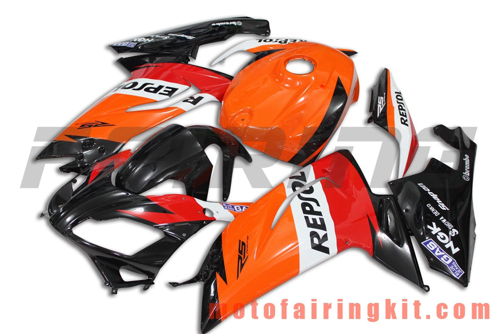 Fairing Kits Fit for RS4 125 50 2006 2007 2008 2009 2010 2011 Plastic ABS Injection Mold Complete Motorcycle Body Aftermarket Bodywork Frame (Orange & Black) B001