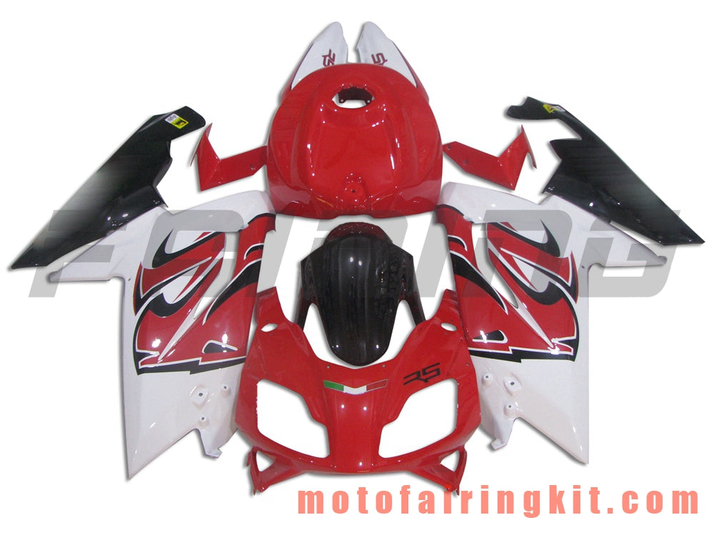 Fairing Kits Fit for RS4 125 50 2006 2007 2008 2009 2010 2011 Plastic ABS Injection Mold Complete Motorcycle Body Aftermarket Bodywork Frame (Red & White) B002