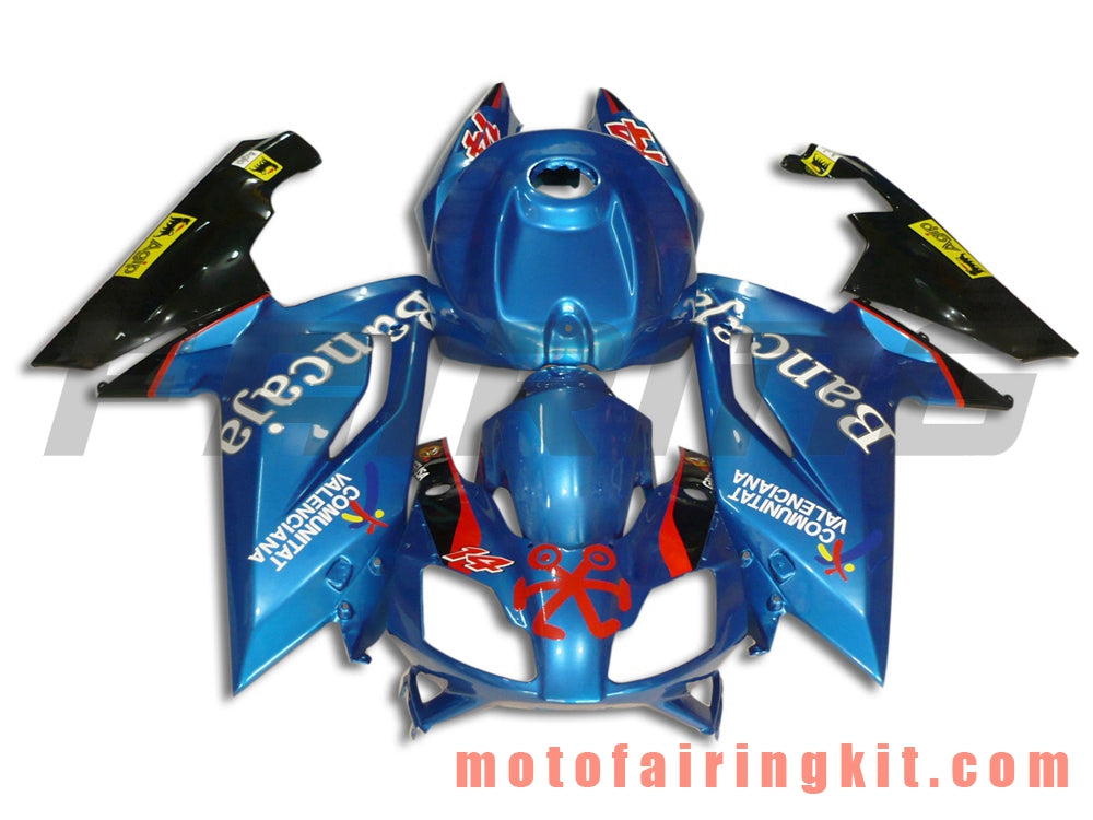 Kits de carenado aptos para RS4 125 50 2006 2007 2008 2009 2010 2011 Molde de inyección de plástico ABS Carrocería completa para motocicleta Marco de carrocería de posventa (azul y negro) B005