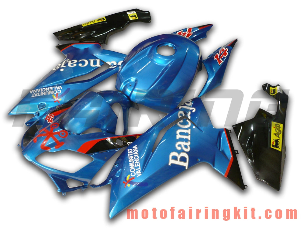 Kits de carenado aptos para RS4 125 50 2006 2007 2008 2009 2010 2011 Molde de inyección de plástico ABS Carrocería completa para motocicleta Marco de carrocería de posventa (azul y negro) B005