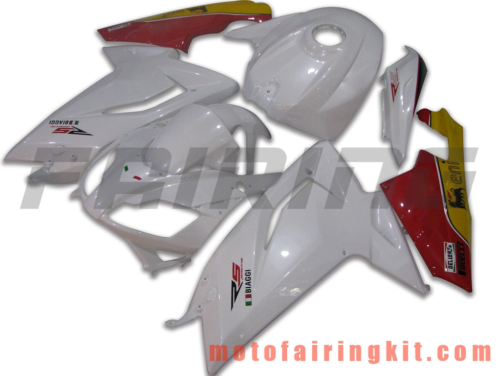 Kits de carenado aptos para RS4 125 50 2006 2007 2008 2009 2010 2011 Molde de inyección de plástico ABS Carrocería completa para motocicleta Marco de carrocería de posventa (blanco y rojo) B010