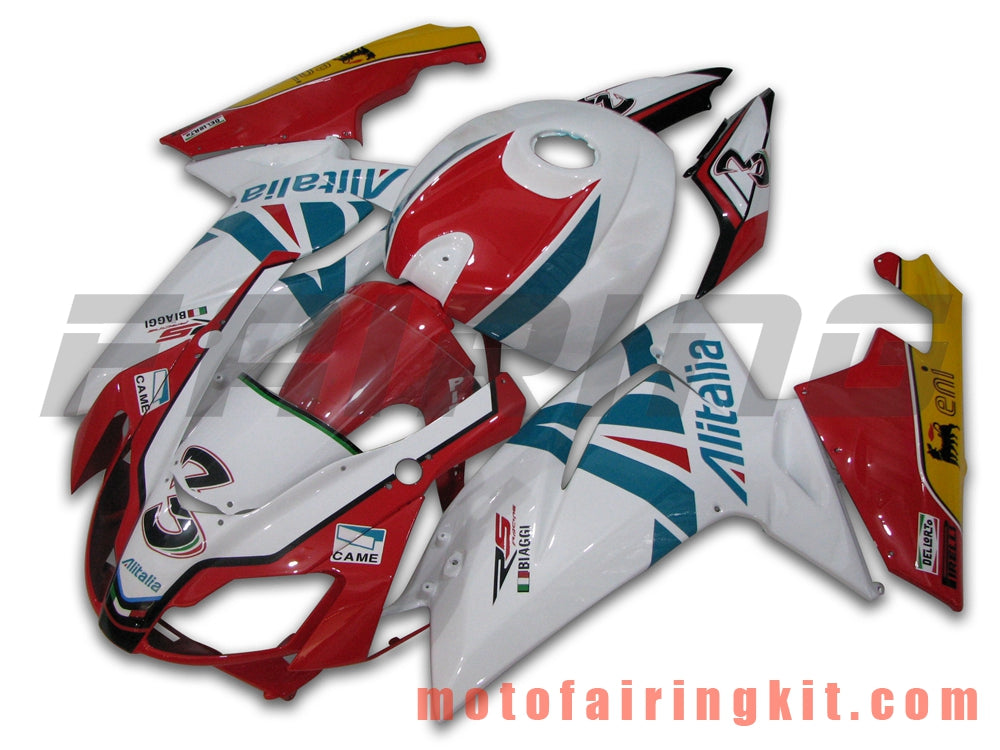 Fairing Kits Fit for RS4 125 50 2006 2007 2008 2009 2010 2011 Plastic ABS Injection Mold Complete Motorcycle Body Aftermarket Bodywork Frame (Red & White) B012