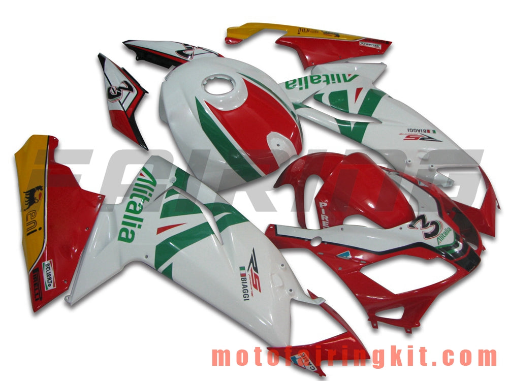 Kits de carenado aptos para RS4 125 50 2006 2007 2008 2009 2010 2011 Molde de inyección de plástico ABS Carrocería completa para motocicleta Marco de carrocería de posventa (rojo y blanco) B014