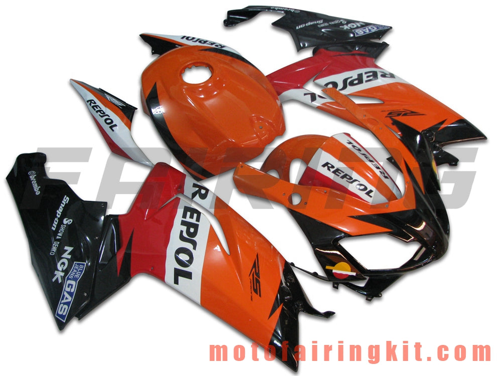 Kits de carenado aptos para RS4 125 50 2006 2007 2008 2009 2010 2011 Molde de inyección de plástico ABS Carrocería completa para motocicleta Marco de carrocería de posventa (naranja y negro) B017