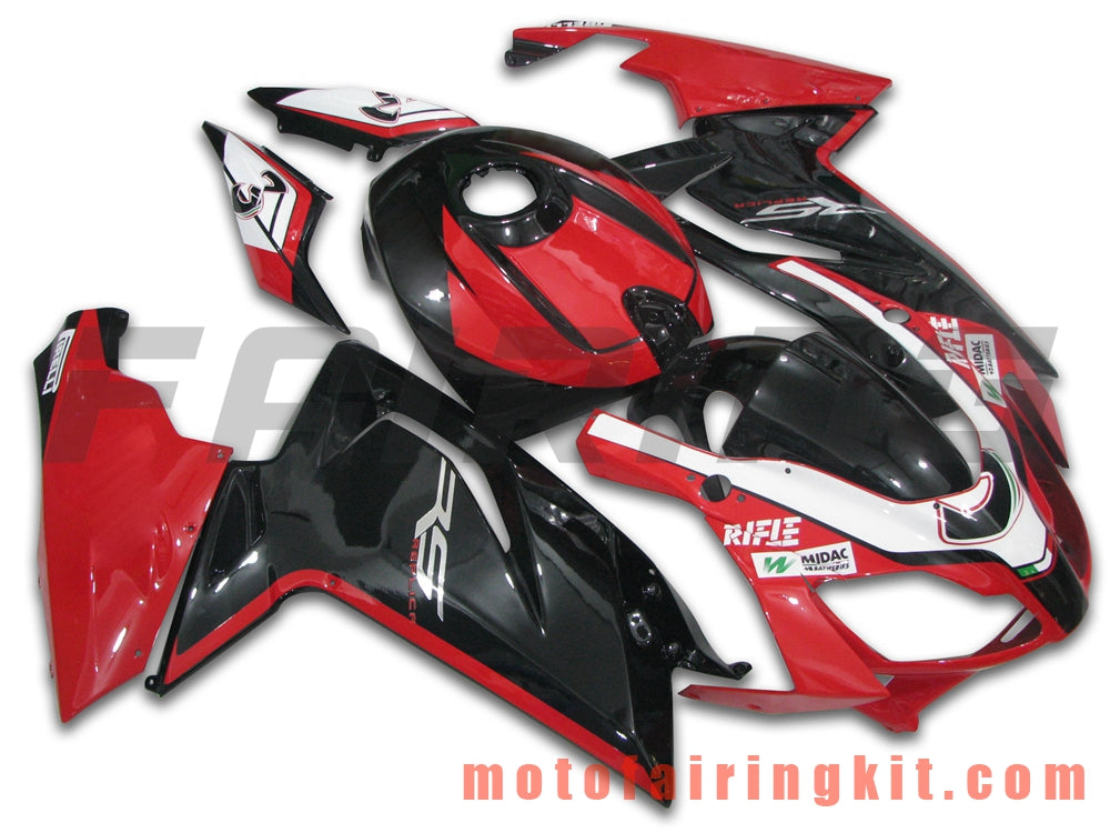 Fairing Kits Fit for RS4 125 50 2006 2007 2008 2009 2010 2011 Plastic ABS Injection Mold Complete Motorcycle Body Aftermarket Bodywork Frame (Black & Red) B018