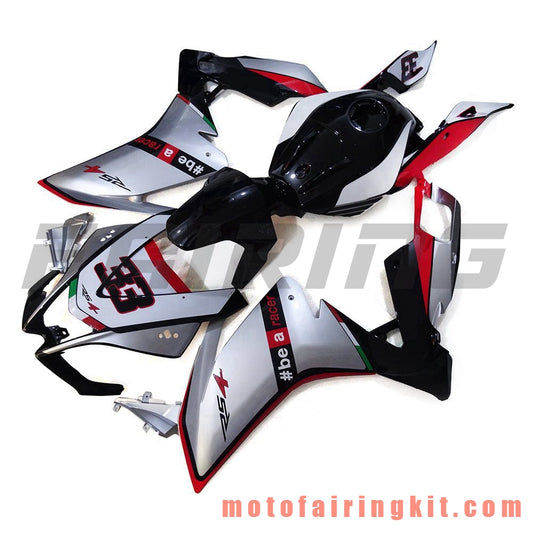 Fairing Kits Fit for RS4 125 50 2012 2013 2014 2015 RS 4 125 12 13 14 15 Plastic ABS Injection Mold Complete Motorcycle Body Aftermarket Bodywork Frame (Silver & Black) B008