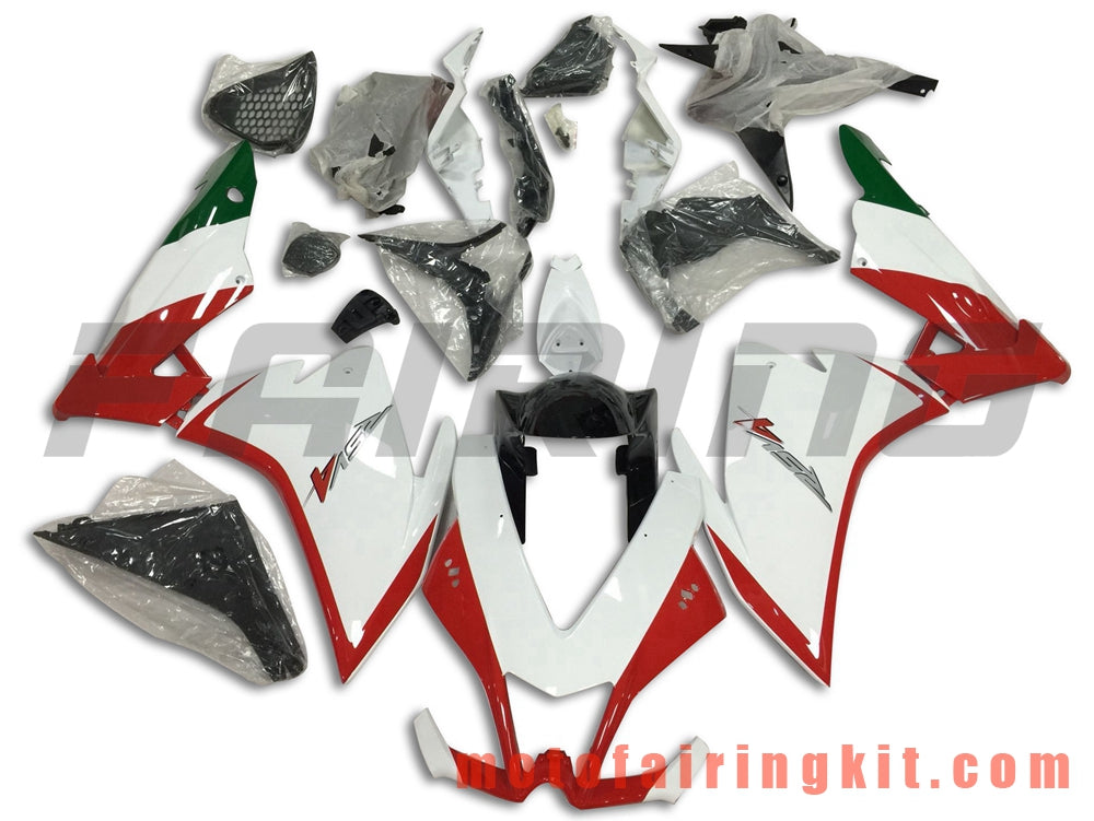 Fairing Kits Fit for RSV4 1000 2012 2013 2014 2015 Plastic ABS Injection Mold Complete Motorcycle Body Aftermarket Bodywork Frame (White & Red) B001