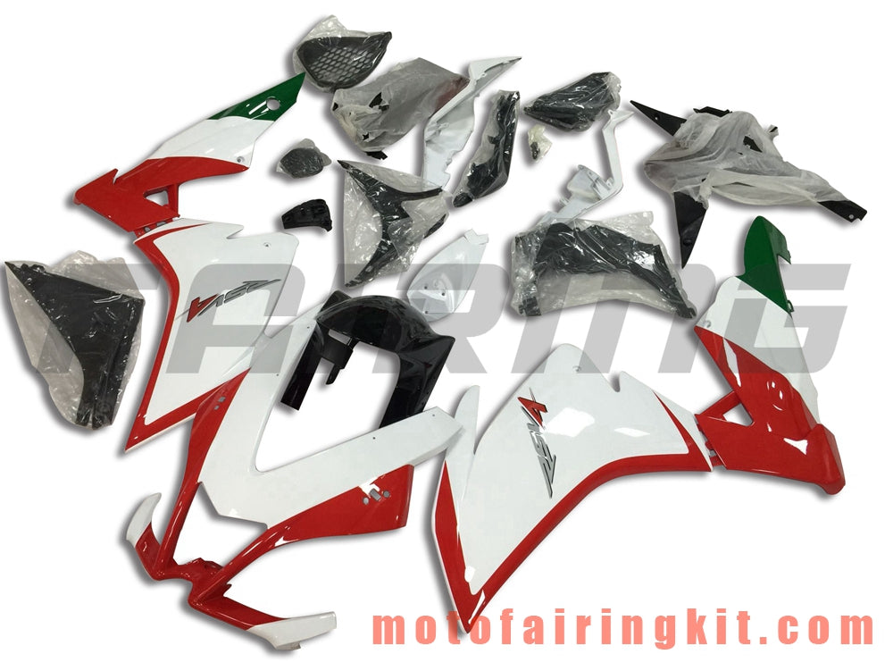 Fairing Kits Fit for RSV4 1000 2012 2013 2014 2015 Plastic ABS Injection Mold Complete Motorcycle Body Aftermarket Bodywork Frame (White & Red) B001