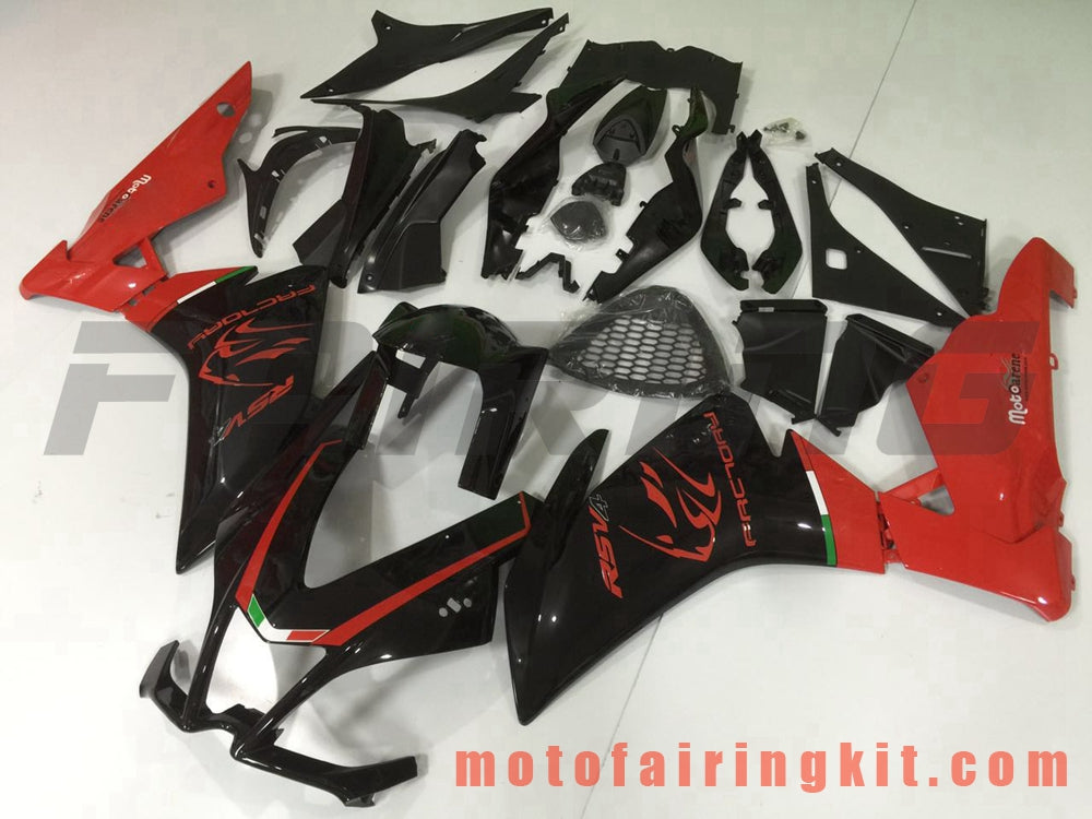 Kits de carenado aptos para RSV4 1000 2012 2013 2014 2015 Molde de inyección de plástico ABS Carrocería completa para motocicleta Marco de carrocería de posventa (negro y rojo) B002