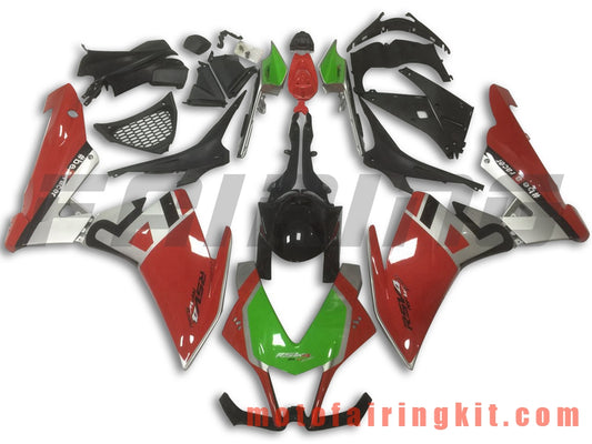 Kits de carenado aptos para RSV4 1000 2012 2013 2014 2015 Molde de inyección de plástico ABS Carrocería completa para motocicleta Marco de carrocería de posventa (rojo y verde) B003