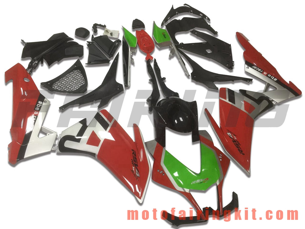 Kits de carenado aptos para RSV4 1000 2012 2013 2014 2015 Molde de inyección de plástico ABS Carrocería completa para motocicleta Marco de carrocería de posventa (rojo y verde) B003