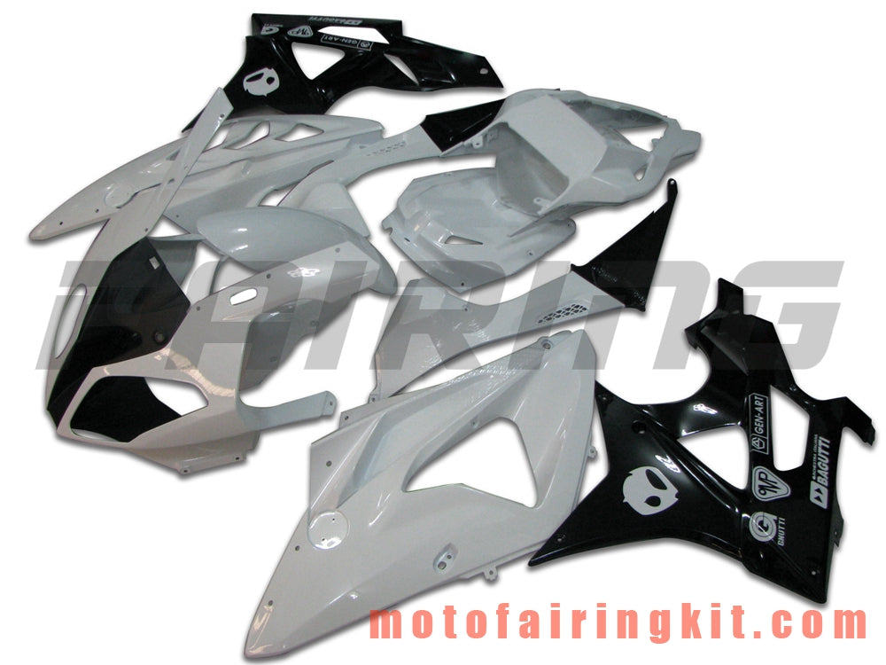 Fairing Kits Fit for S1000RR 2009 2010 2011 2012 2013 2014 S 1000 RR 09 10 11 12 13 14 Plastic ABS Injection Mold Complete Motorcycle Body Aftermarket Bodywork Frame (White & Black) B001