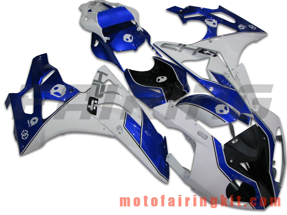 Kits de carenado aptos para S1000RR 2009 2010 2011 2012 2013 2014 S 1000 RR 09 10 11 12 13 14 Molde de inyección de plástico ABS Carrocería completa para motocicleta Carrocería de posventa Marco (azul y blanco) B004