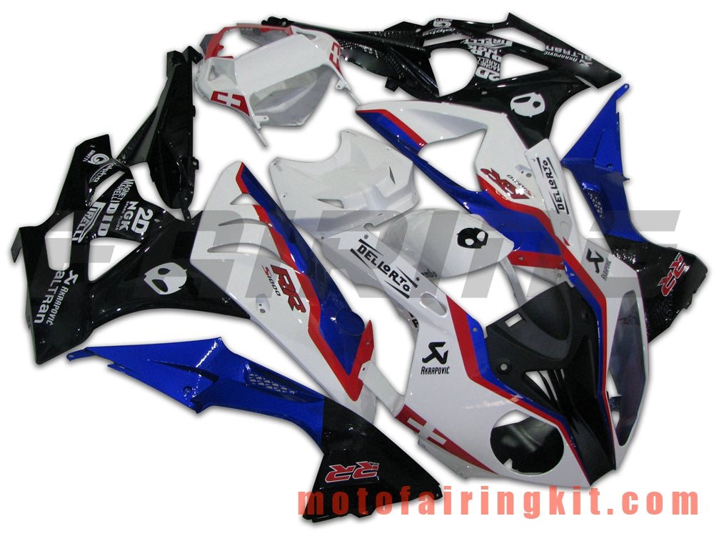 フェアリングキット S1000RR 2009 2010 2011 2012 2013 2014 S 1000 RR 09 10 11 12 13 14 プラスチック ABS 射出成型 完全なオートバイボディ アフターマーケットボディワークフレーム (ブラック &amp; ホワイト) B007